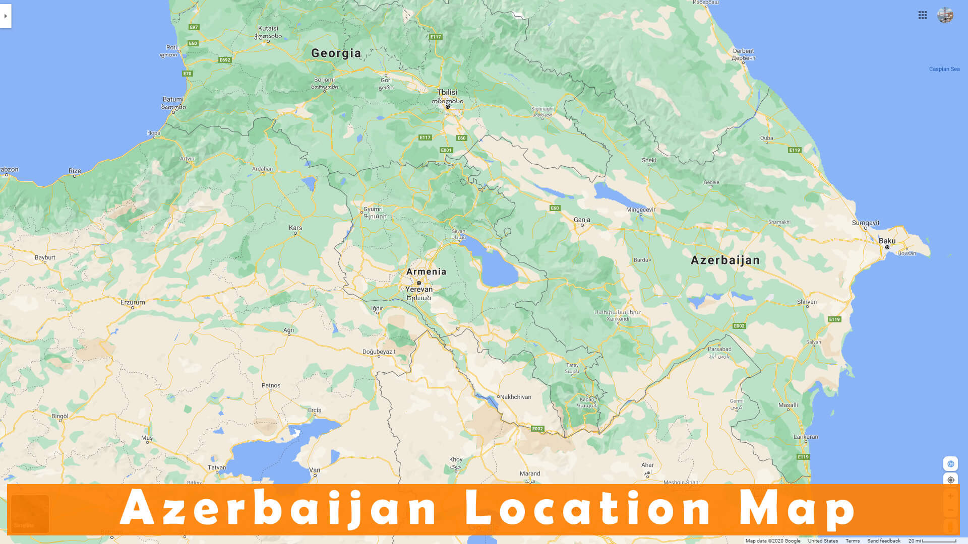 Azerbaidjan Emplacement Carte